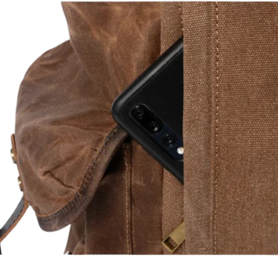 Lucien | Sac à dos rétro en toile imperméable pour ordinateur portable