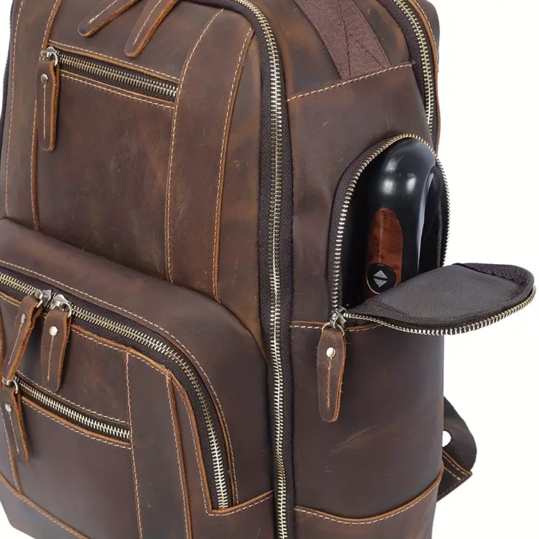 Dubois | Sac à dos vintage en cuir à plusieurs couches