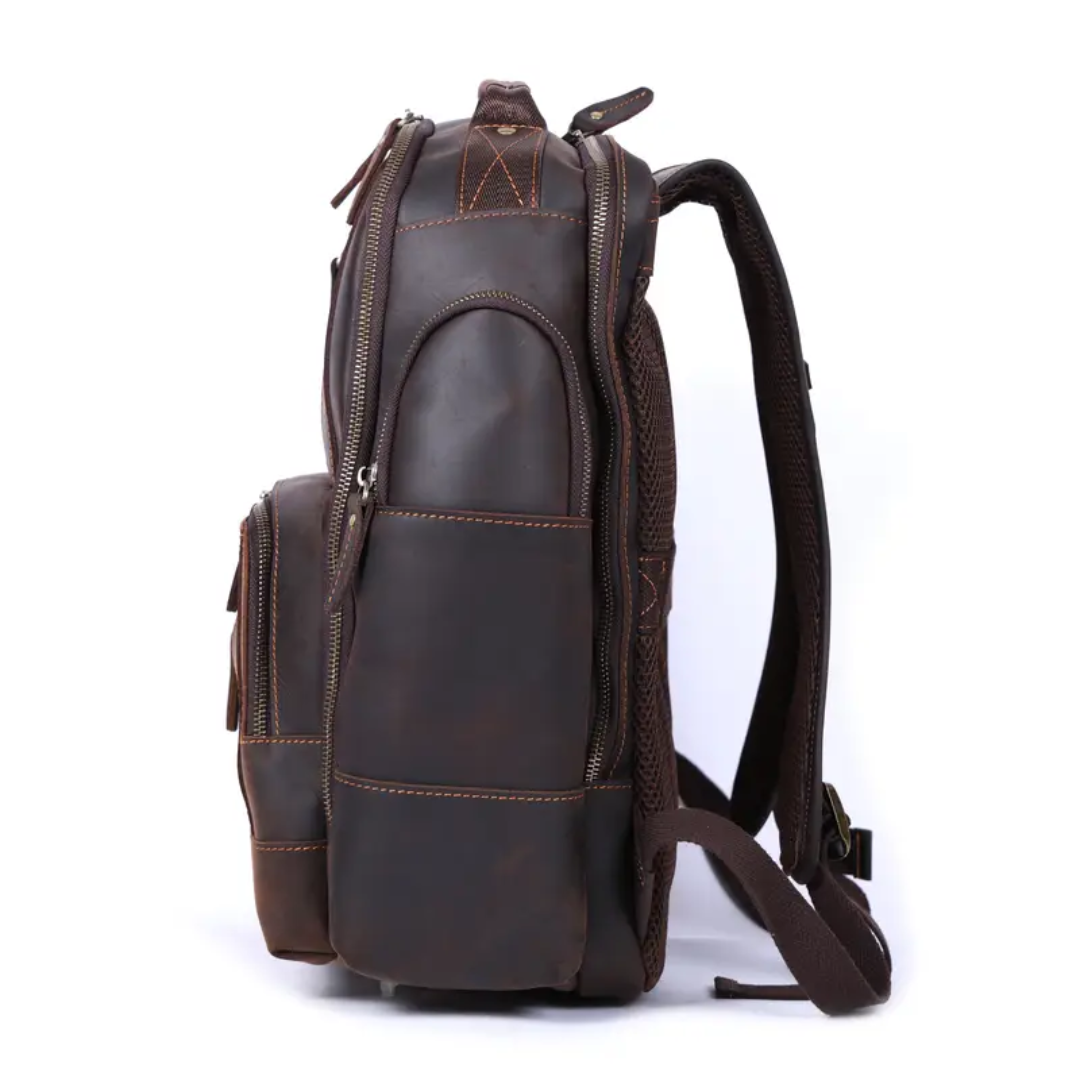 Dubois | Sac à dos vintage en cuir à plusieurs couches