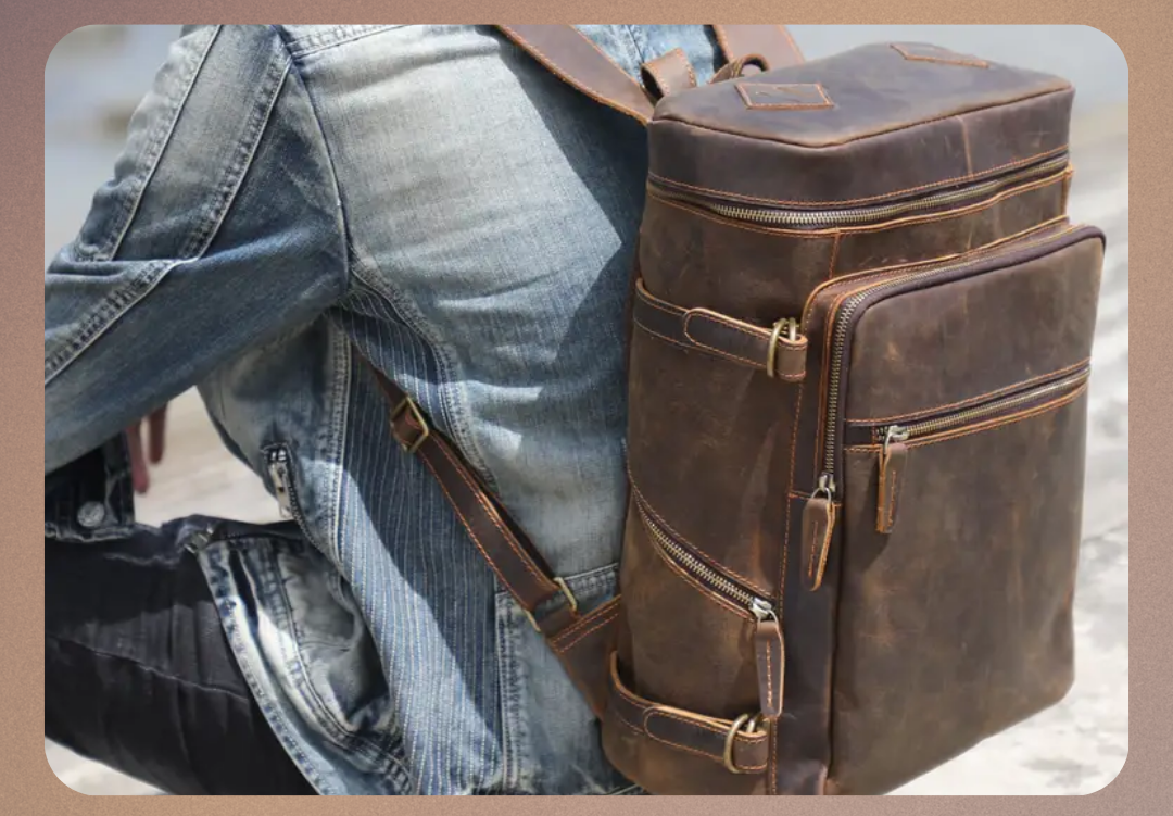 Pascal | Sacoche pour ordinateur en cuir vintage & sac à dos de voyage