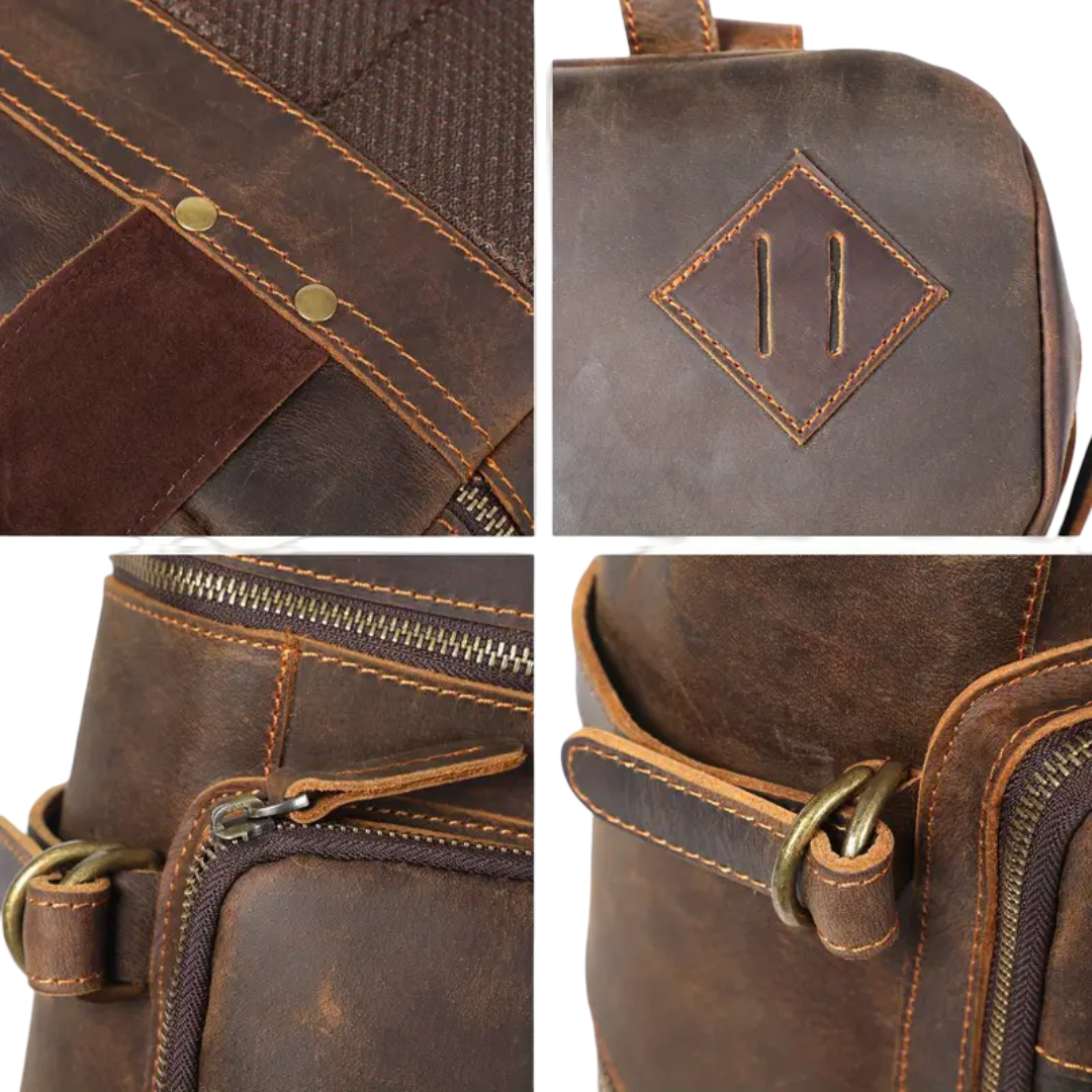 Pascal | Sacoche pour ordinateur en cuir vintage & sac à dos de voyage