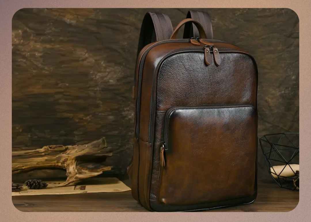 Hubert | Sac à dos pour ordinateur portable en cuir pleine fleur “Professor”