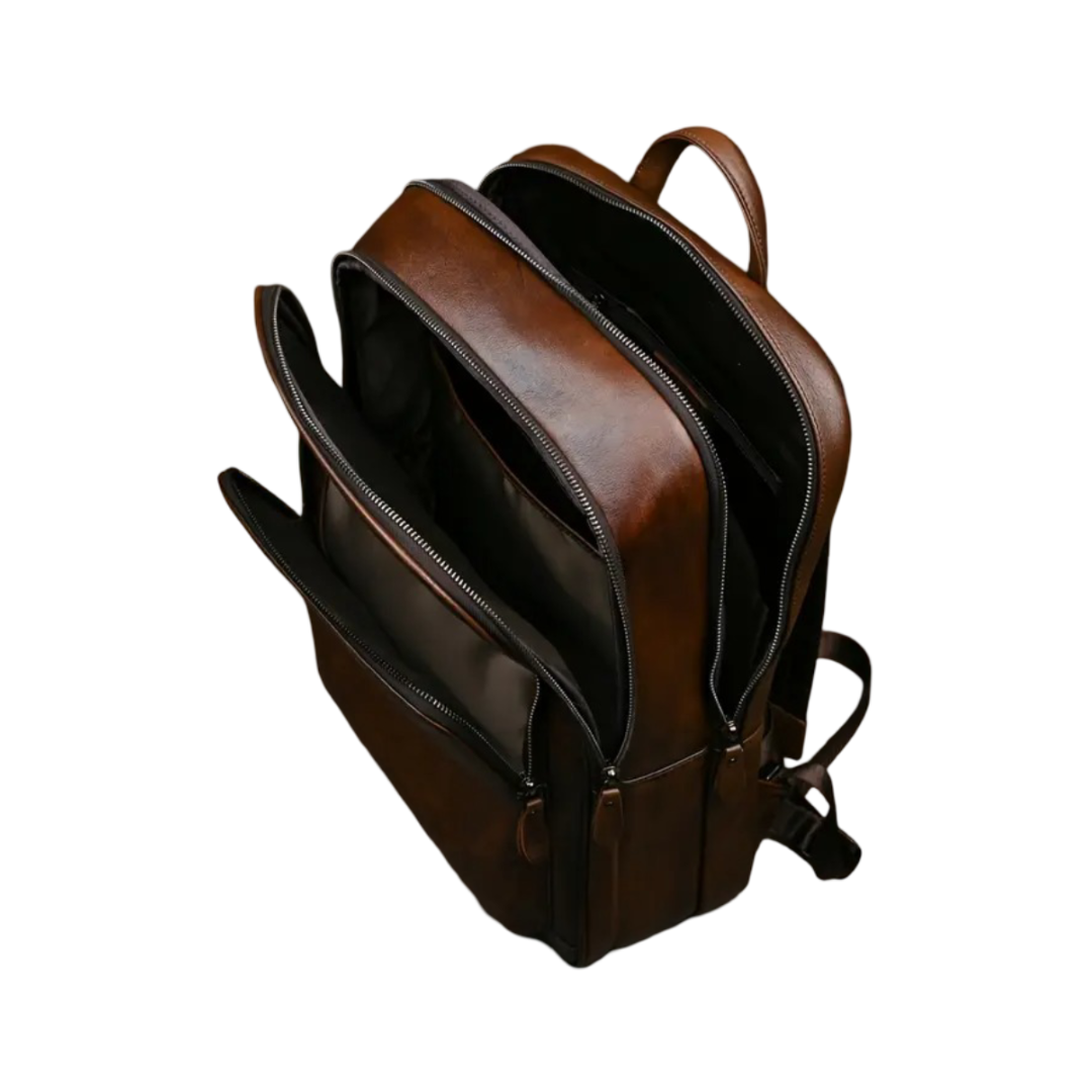 Hubert | Sac à dos pour ordinateur portable en cuir pleine fleur “Professor”