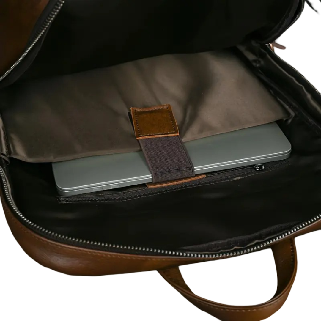 Hubert | Sac à dos pour ordinateur portable en cuir pleine fleur “Professor”