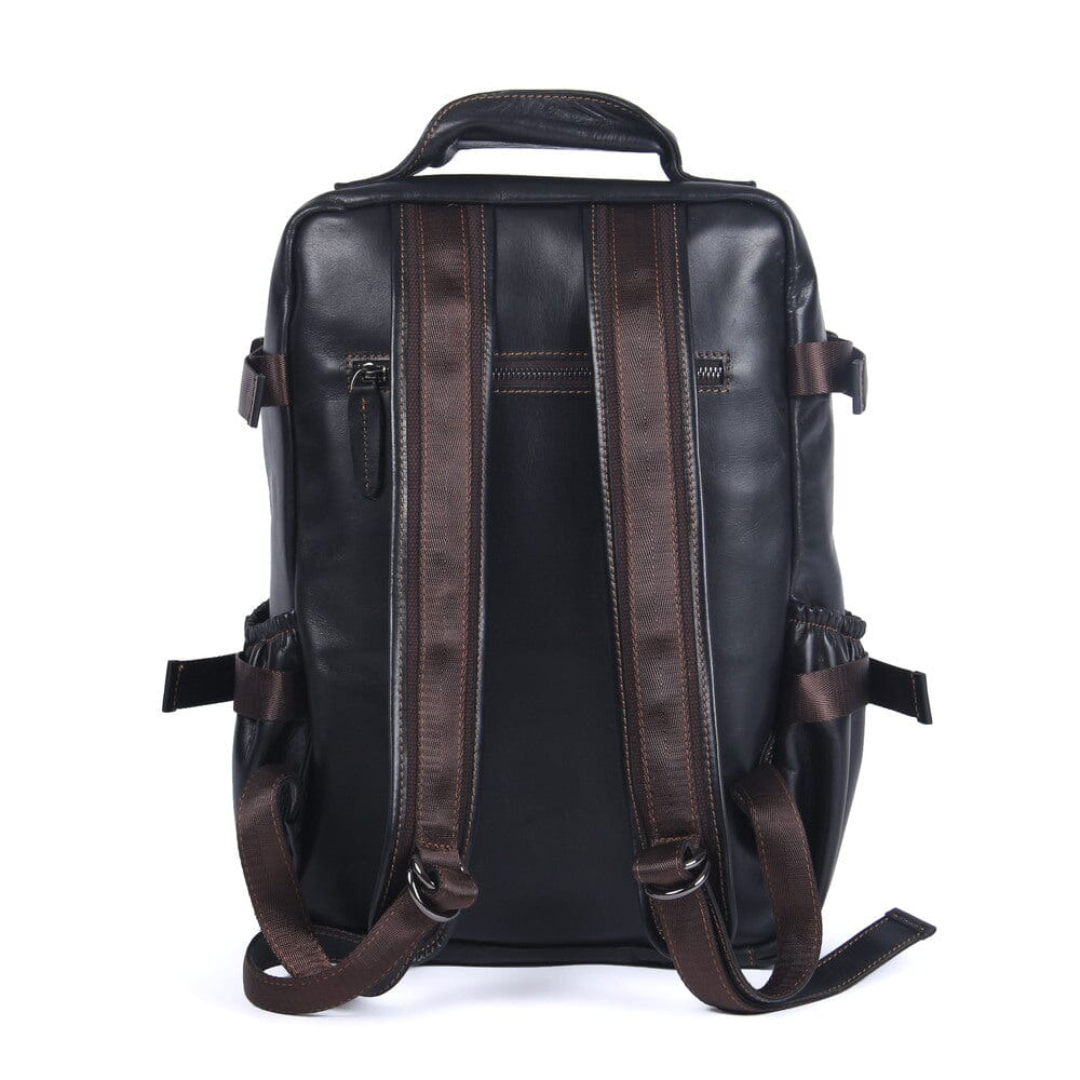 Oscar | Sac à dos en cuir noir pour homme – Travail et Voyage