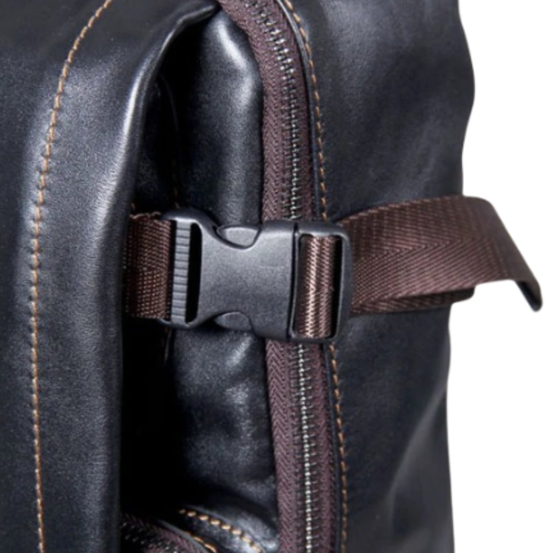 Oscar | Sac à dos en cuir noir pour homme – Travail et Voyage