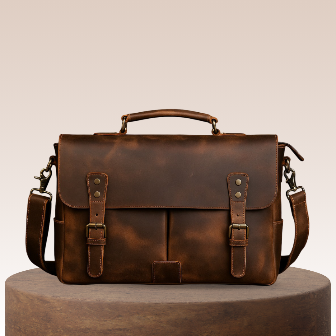 René | Sac messager rétro en cuir