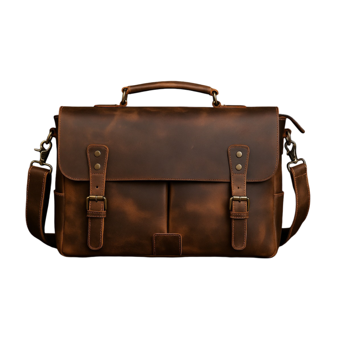 René | Sac messager rétro en cuir