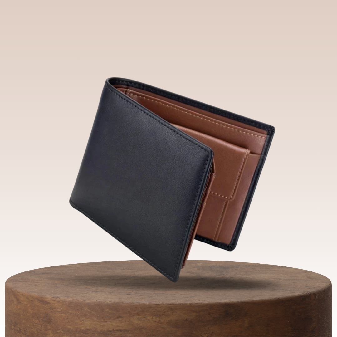 Hippolyte | Portefeuille bifold en cuir bicolore