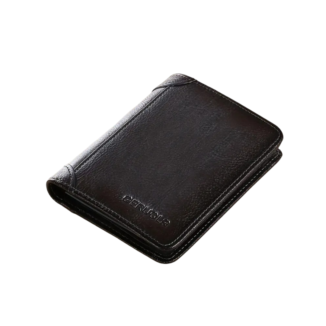 André | Portefeuille trifold en cuir véritable
