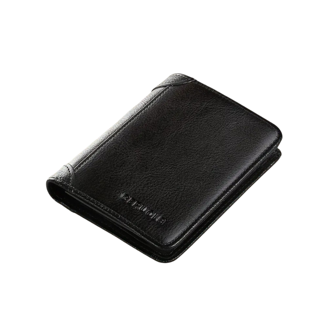 André | Portefeuille trifold en cuir véritable
