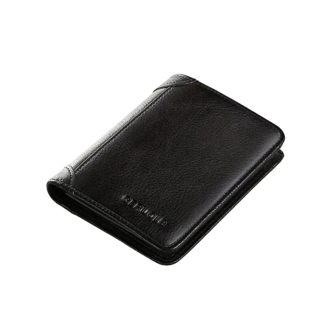 André | Portefeuille trifold en cuir véritable