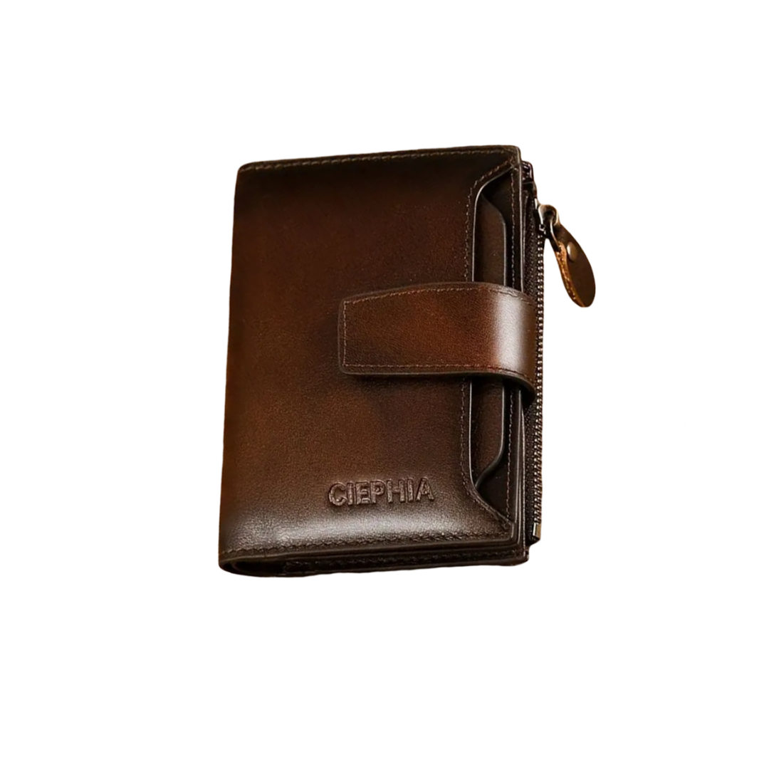 Maxime | Portefeuille vintage en cuir à double pli avec protection RFID