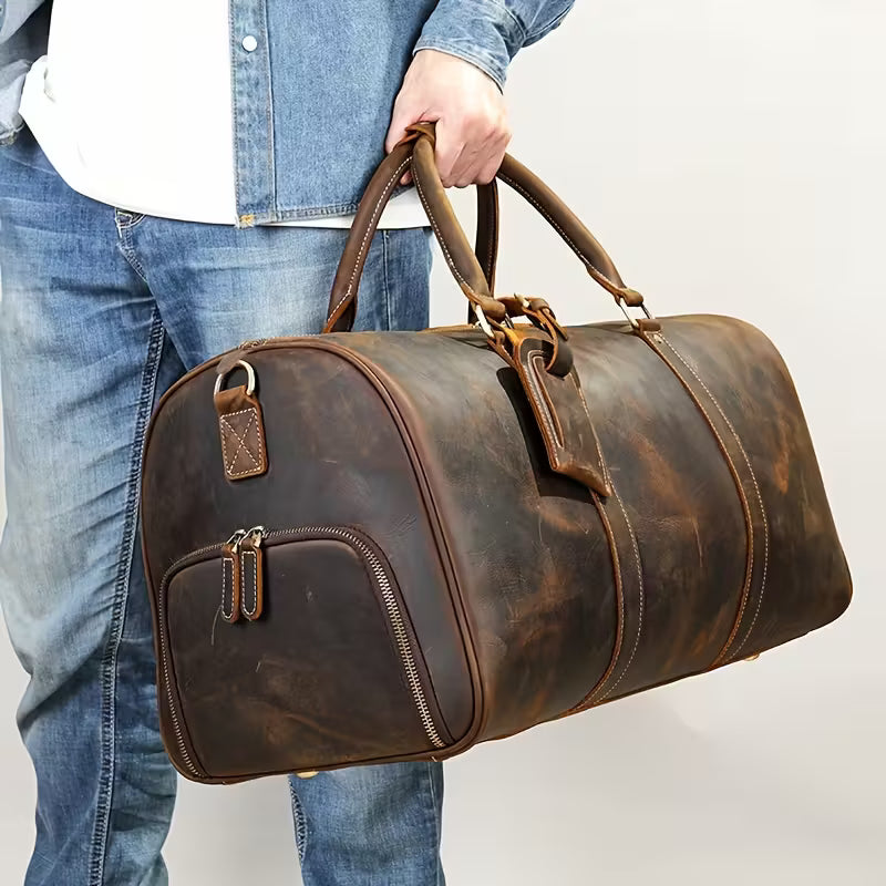 Richard | Sac bandoulière de voyage en cuir véritable pleine fleur