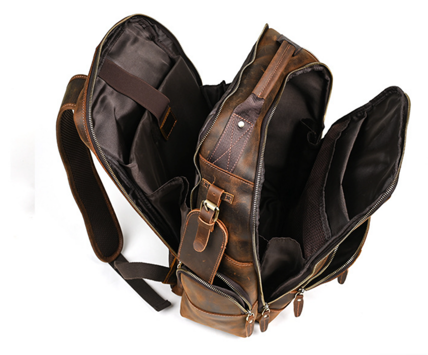 Dubois | Sac à dos vintage en cuir à plusieurs couches