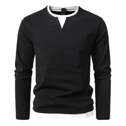 Léonard™ | T-shirt manches longues premium en coton peigné