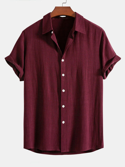 Gustave™ | Chemise en mélange lin et viscose avec boutons et pantalon droit en lin