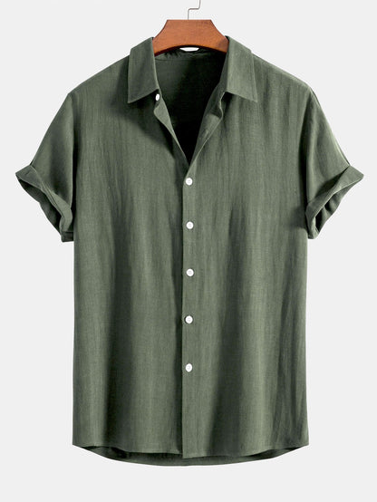 Gustave™ | Chemise en mélange lin et viscose avec boutons et pantalon droit en lin