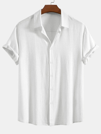 Gustave™ | Chemise en mélange lin et viscose avec boutons et pantalon droit en lin