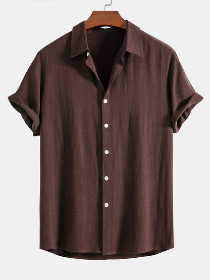 Gustave™ | Chemise en mélange lin et viscose avec boutons et pantalon droit en lin