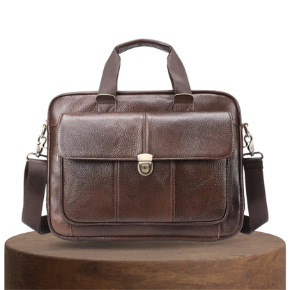 Pascal | Serviette en cuir heritage avec rabat verrouillable