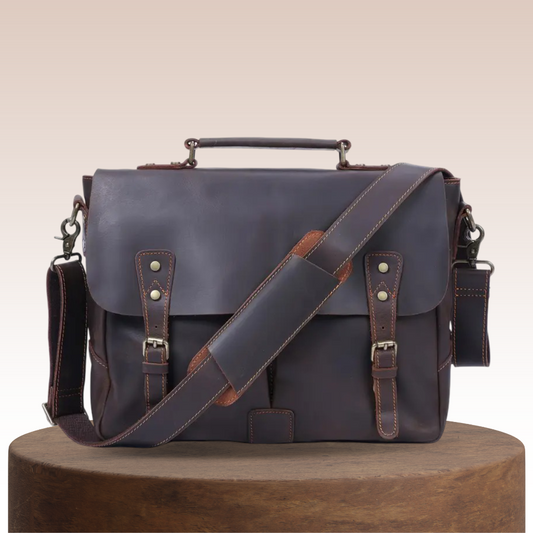 Gilbert | Sac messager en cuir vintage avec rabat à boucle classique