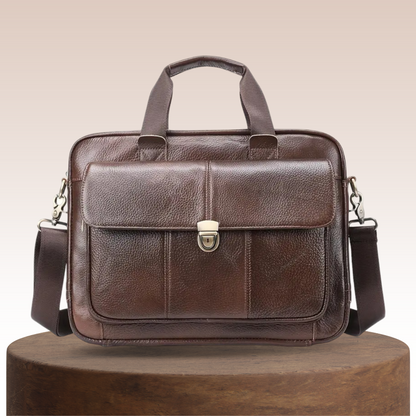 Pascal | Serviette en cuir heritage avec rabat verrouillable