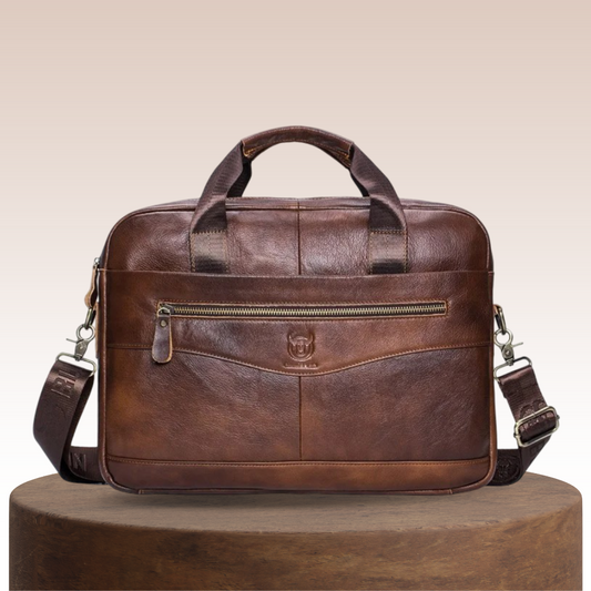 Paul | Sac ordinateur en cuir professionnel avec fermeture zippée incurvée
