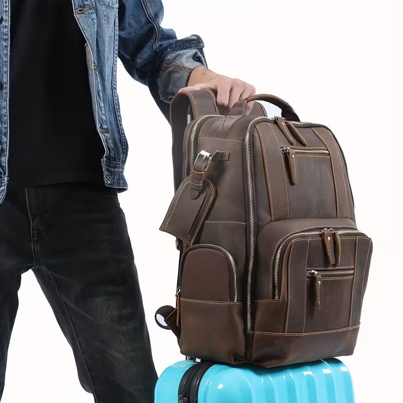 Dubois | Sac à dos vintage en cuir à plusieurs couches