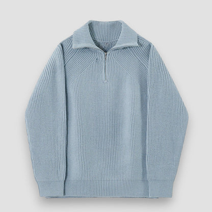 Chez Monsieur™ | Pull Azure à quart de zip
