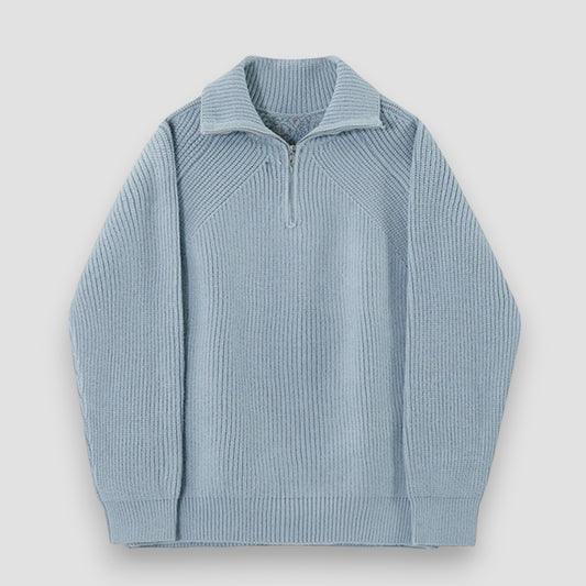 Chez Monsieur™ | Pull Azure à quart de zip