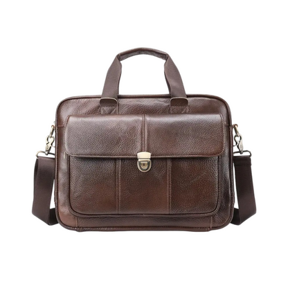 Pascal | Serviette en cuir heritage avec rabat verrouillable