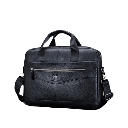 Léonard | Serviette en cuir classique avec zip frontal