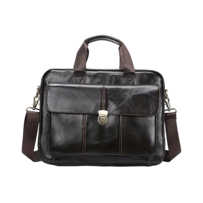 Pascal | Serviette en cuir heritage avec rabat verrouillable