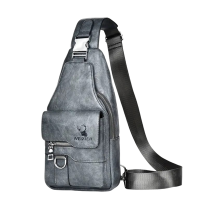 Justin | Sac bandoulière vertical avec rabat et fermetures éclair sécurisés