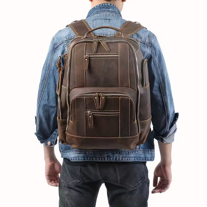 Dubois | Sac à dos vintage en cuir à plusieurs couches