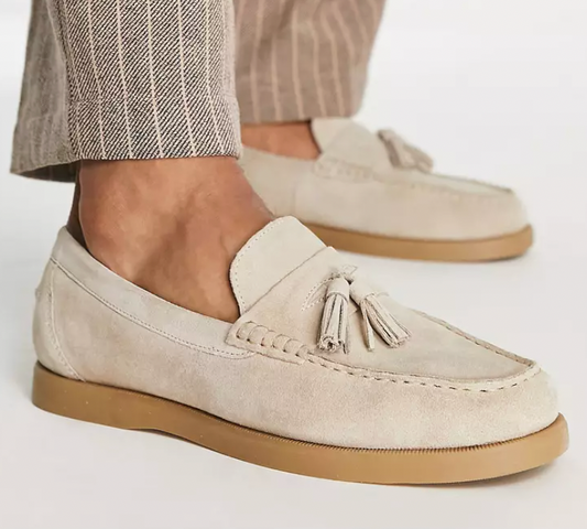 Perrin™ | Mocassins en Daim Souple à Pampilles