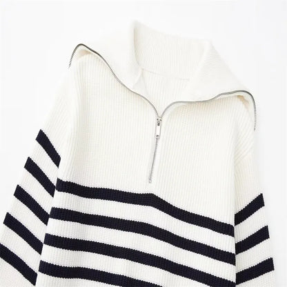 Marceau™ | Pull Zippé Rayé