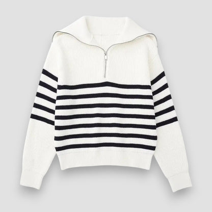 Marceau™ | Pull Zippé Rayé
