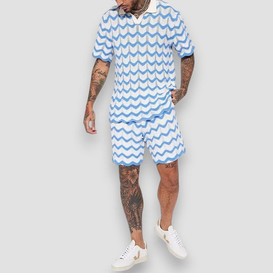Poitiers™ | Ensemble chemise et short imprimés en maille pour homme
