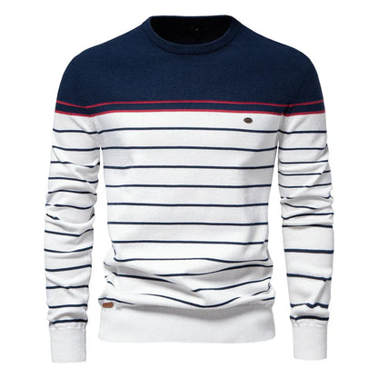 Adrien™ | Pull Rayé Marin