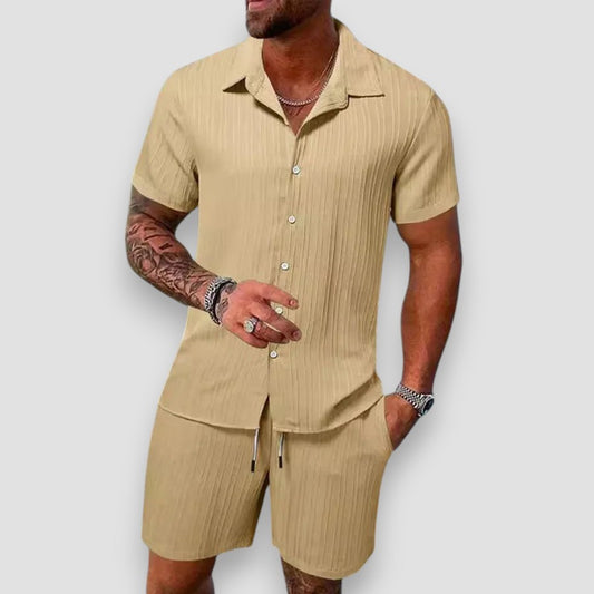 Le Havre™ | Ensemble chemise et pantalon en coton et lin