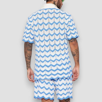 Poitiers™ | Ensemble chemise et short imprimés en maille pour homme