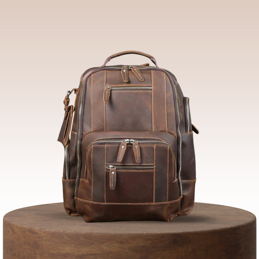 Dubois | Sac à dos vintage en cuir à plusieurs couches