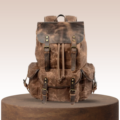 Lucien | Sac à dos rétro en toile imperméable pour ordinateur portable