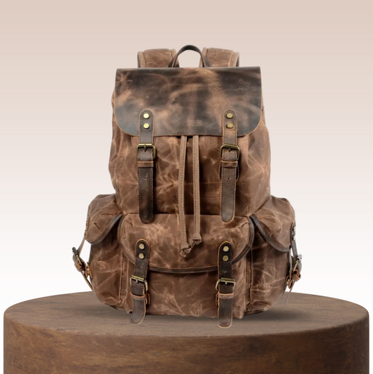 Lucien | Sac à dos rétro en toile imperméable pour ordinateur portable