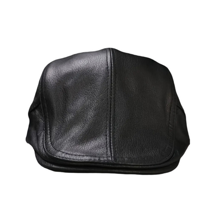 Léonidas | Casquette gavroche en cuir véritable à taille ajustable