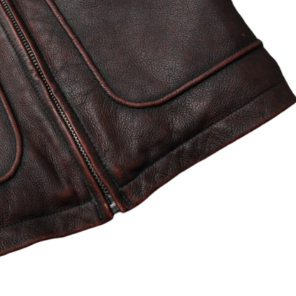 Thierry | Veste en cuir style camionneur robuste