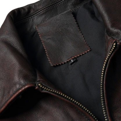 Thierry | Veste en cuir style camionneur robuste