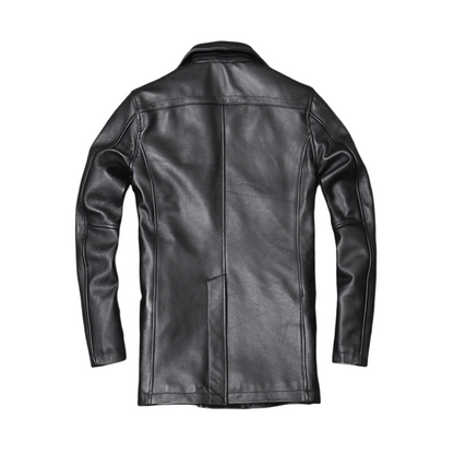 Laurentin | Veste en cuir croûte de cuir à double boutonnage